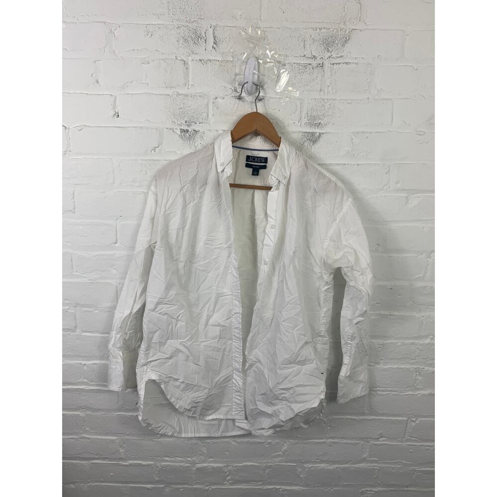 J. Crew 365 Women's Relaxed Fit Button Down Shirt Long Sleeves White Size 4